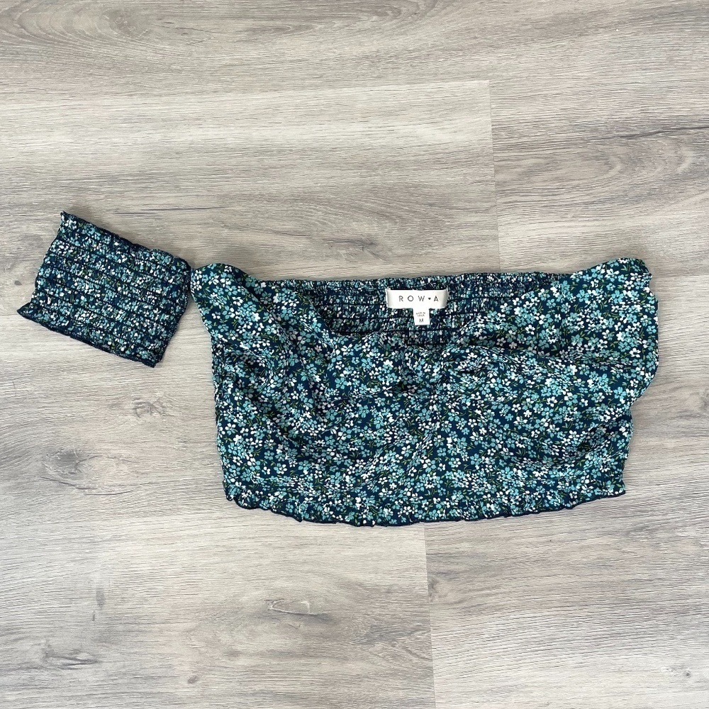 Row A - One Arm Floral Tube Top